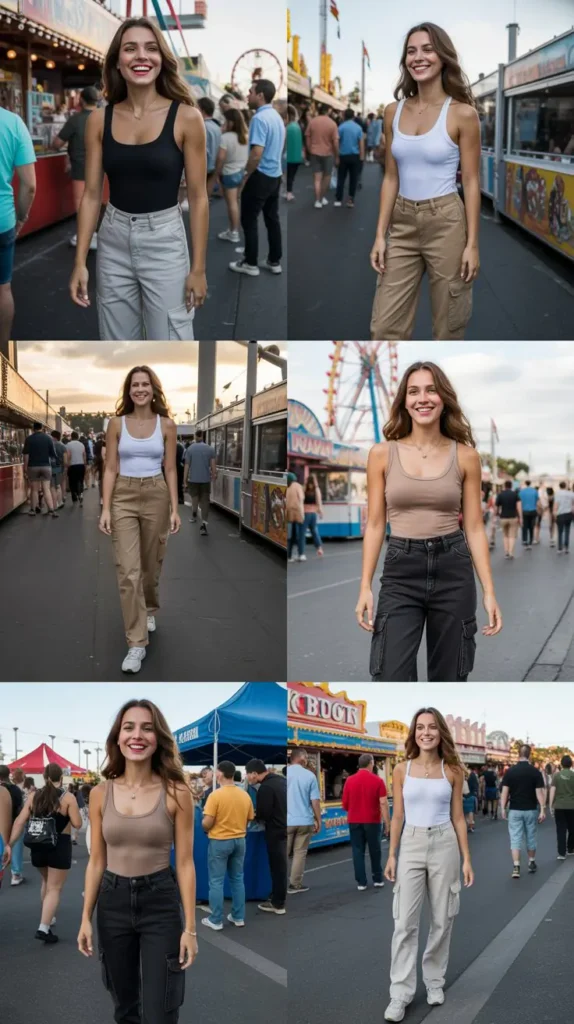  Cargo Pants With Fitted Bodysuit