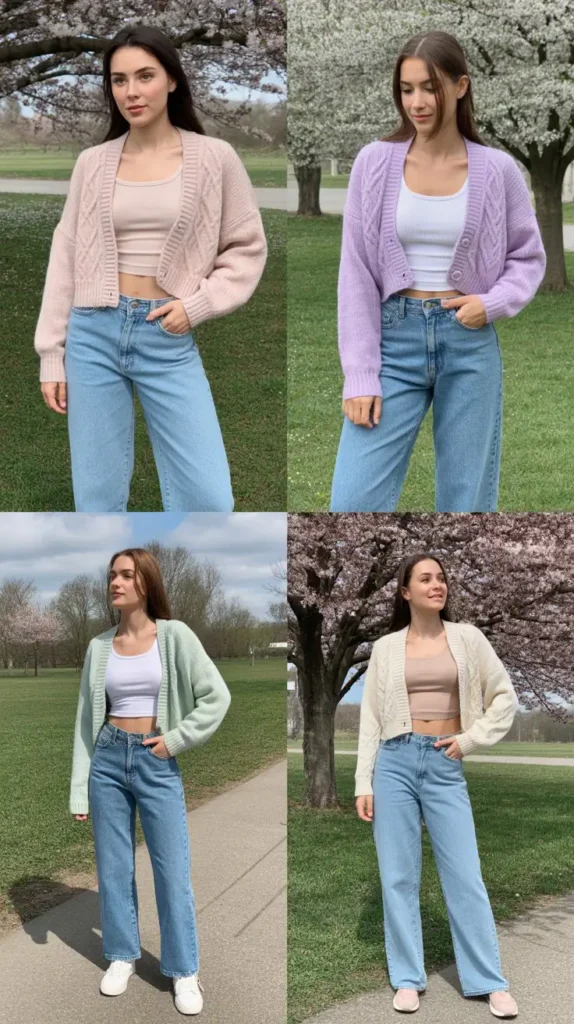  Cropped Cardigan with Straight Jeans