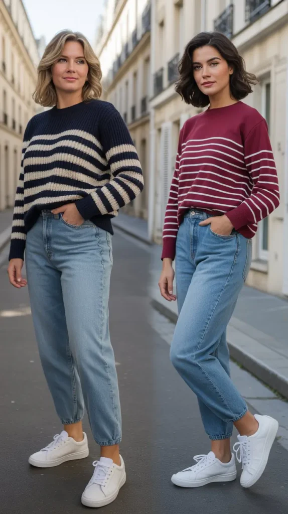 Striped Sweater with Relaxed Jeans