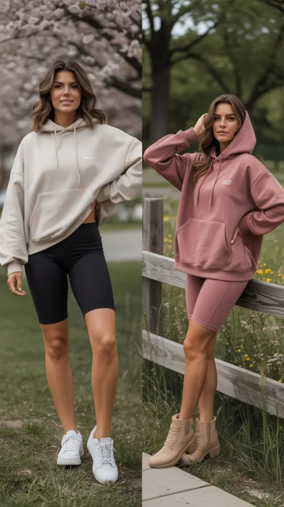 Hoodie with Biker Shorts