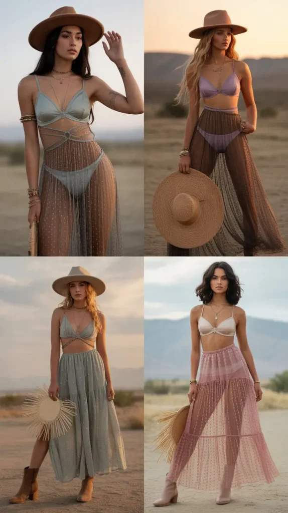 Sheer Maxi Dress with Bralette