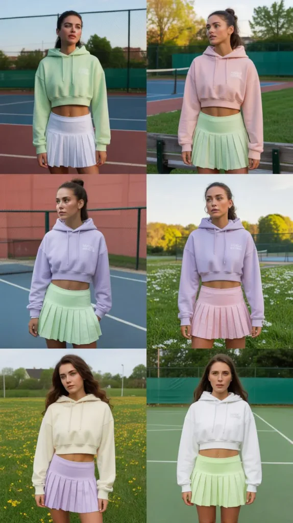  Cropped Hoodie with Tennis Skirt