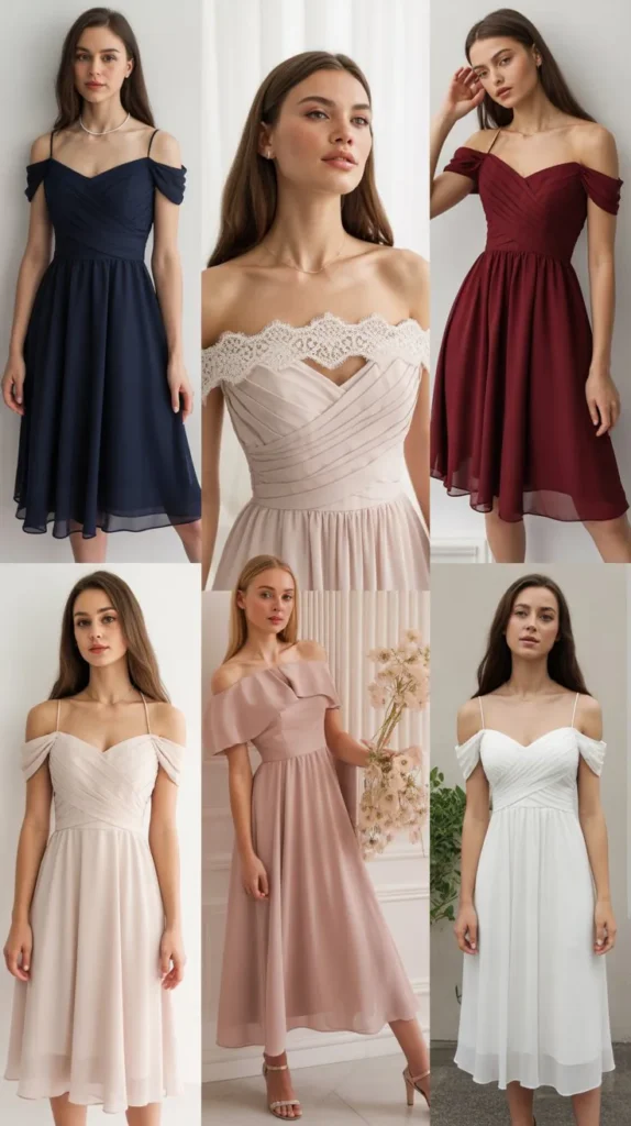  Off-Shoulder Graduation Dress