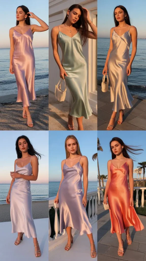Satin Slip Dresses for Elegant Beach Nights