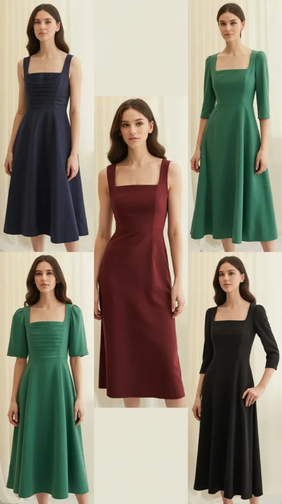 Square Neck Graduation Dress