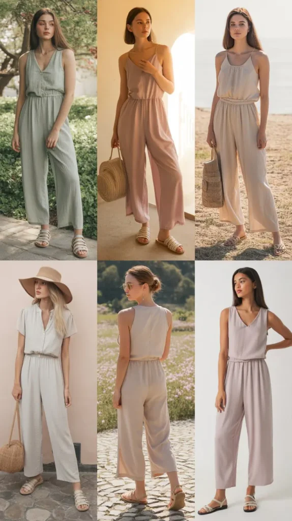 Lightweight Jumpsuit with Sandals