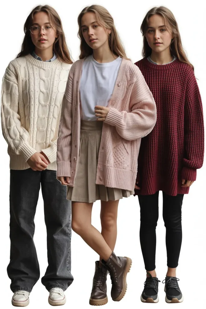 Knit Sweater with Jeans