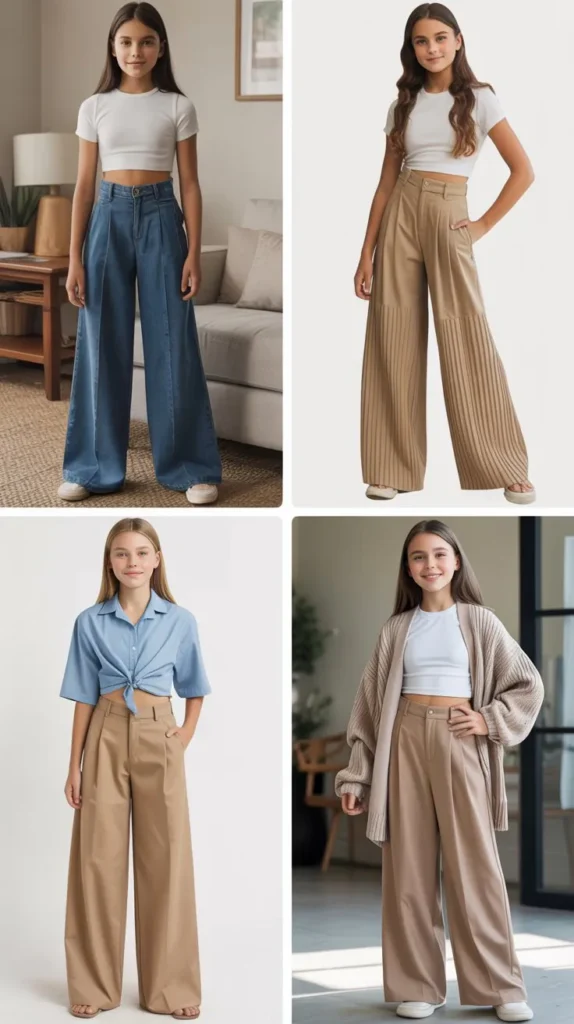  Wide-Leg Pants with Top