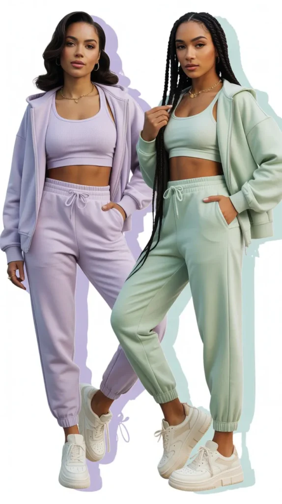 Jogger Set With Crop Hoodie