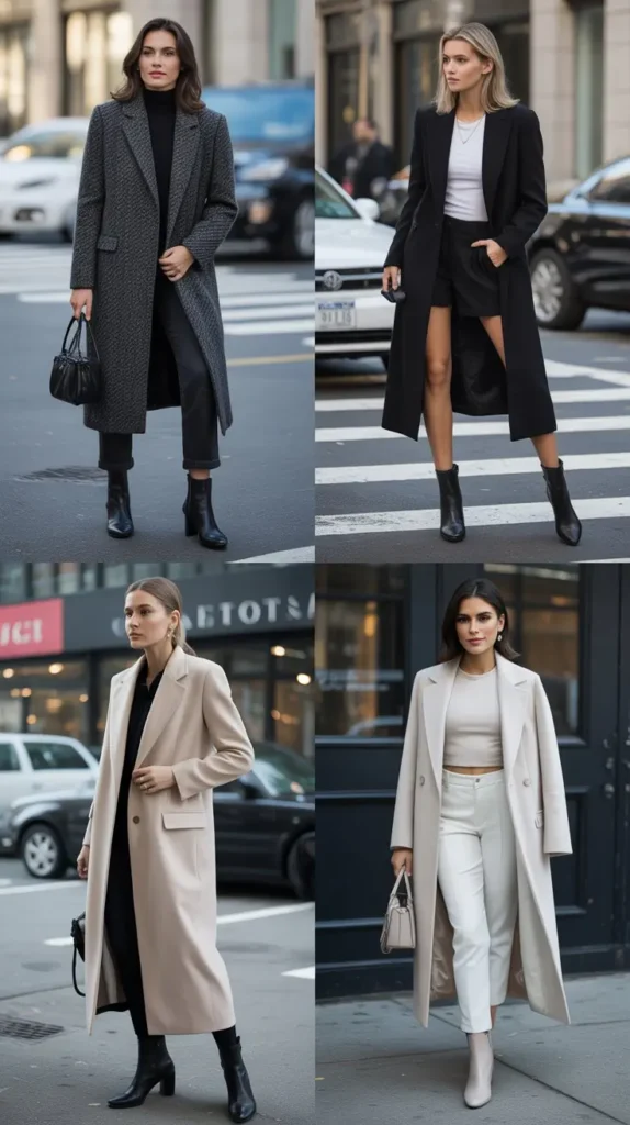  Long Wool Coat with Monochrome Outfit