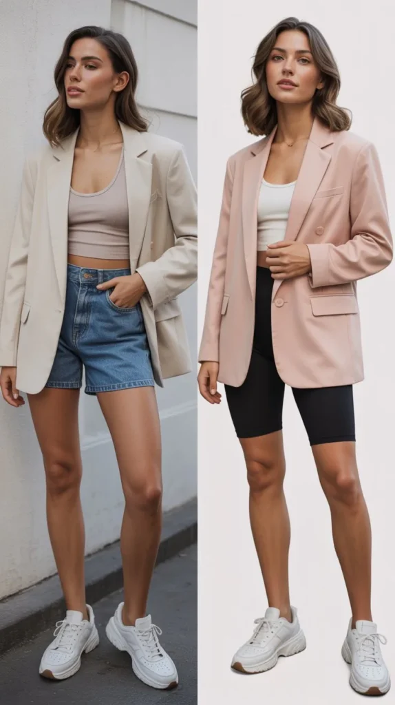 Oversized Blazer With Shorts