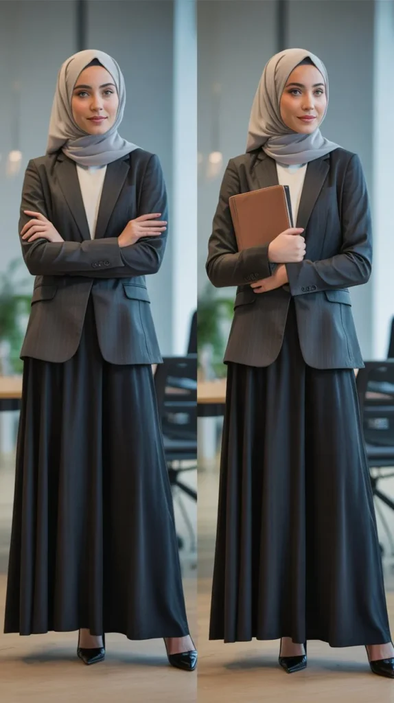 Black Maxi Skirt With Blazer