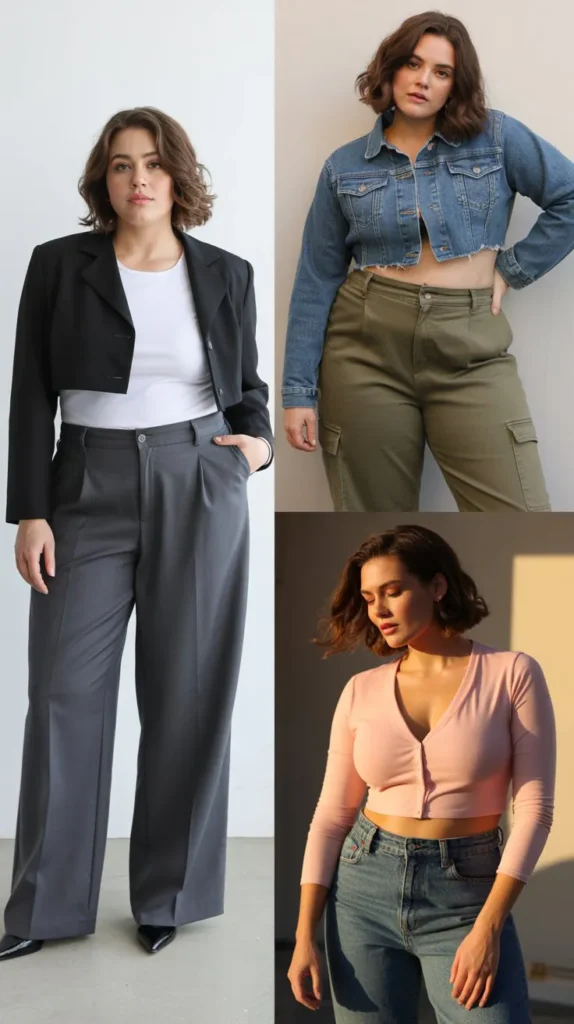 Cropped Jacket with High-Waist Pants