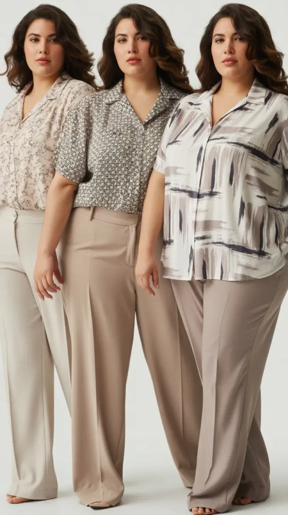 Printed Blouse with Neutral Bottoms