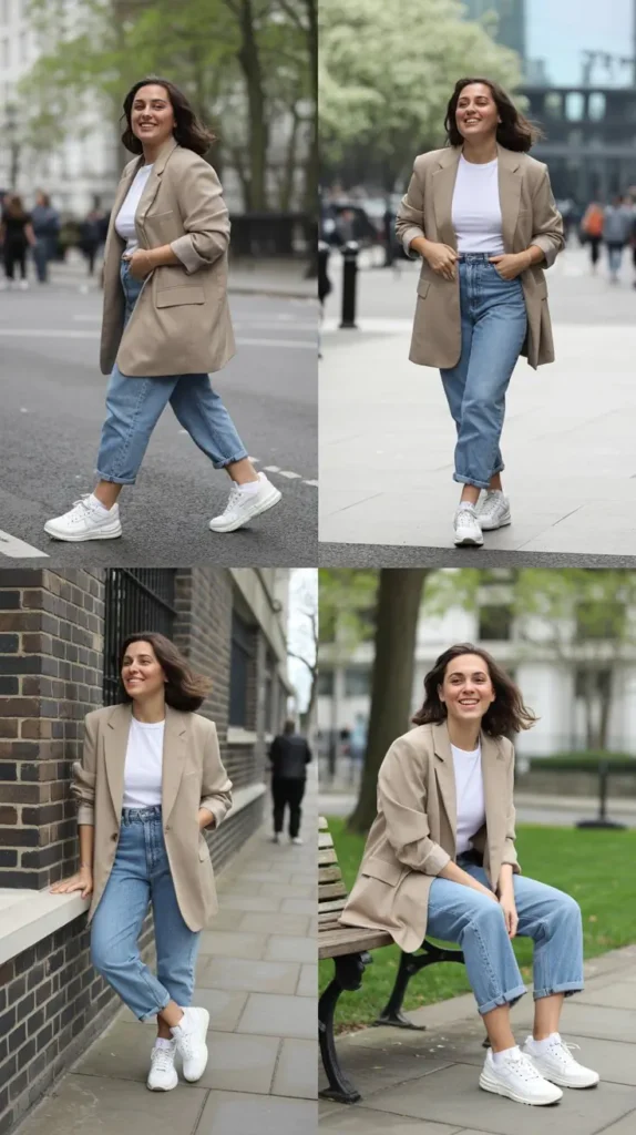 Oversized Blazer with Straight-Leg Jeans