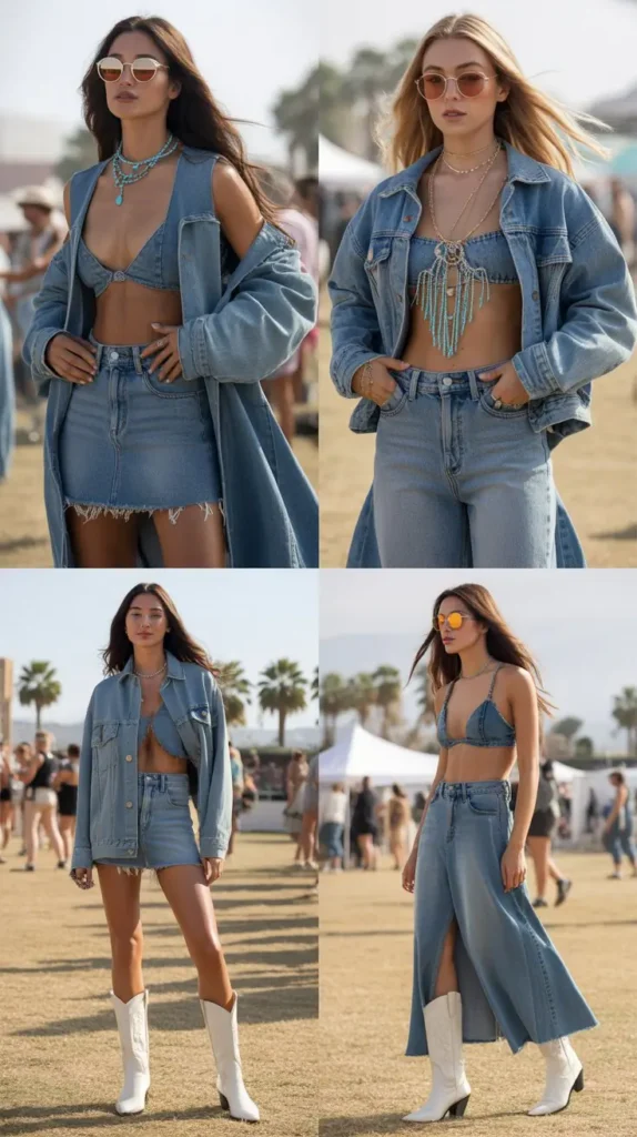 Denim-on-Denim Festival Outfit