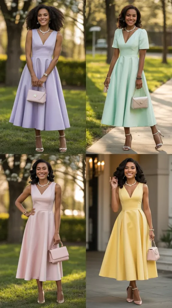  Elegant Pastel Midi Dress Outfit