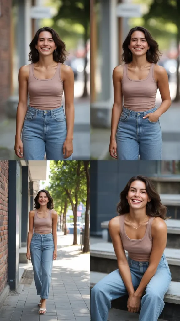 Tank Top With High-Waisted Jeans