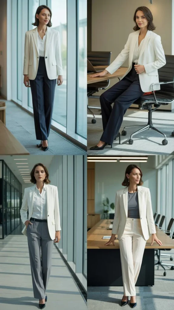 Pastel Blouse With Pencil Skirt