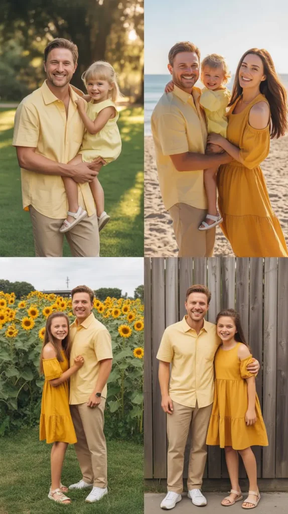 Matching Yellow Family Photo Outfits