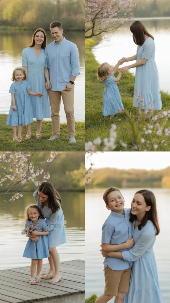 Light Blue Spring Family Styling