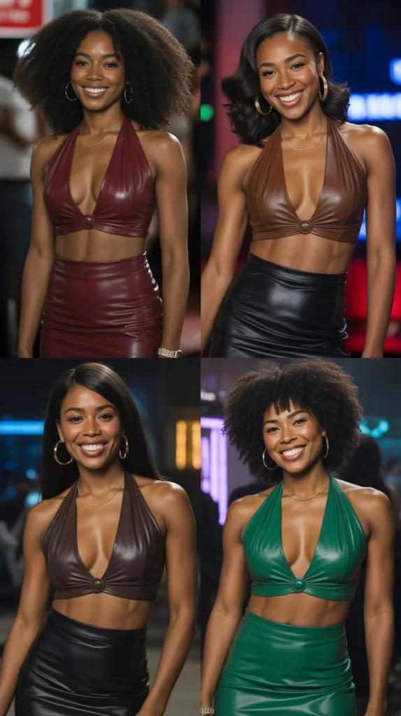  Leather Mini Skirts With Halter Tops