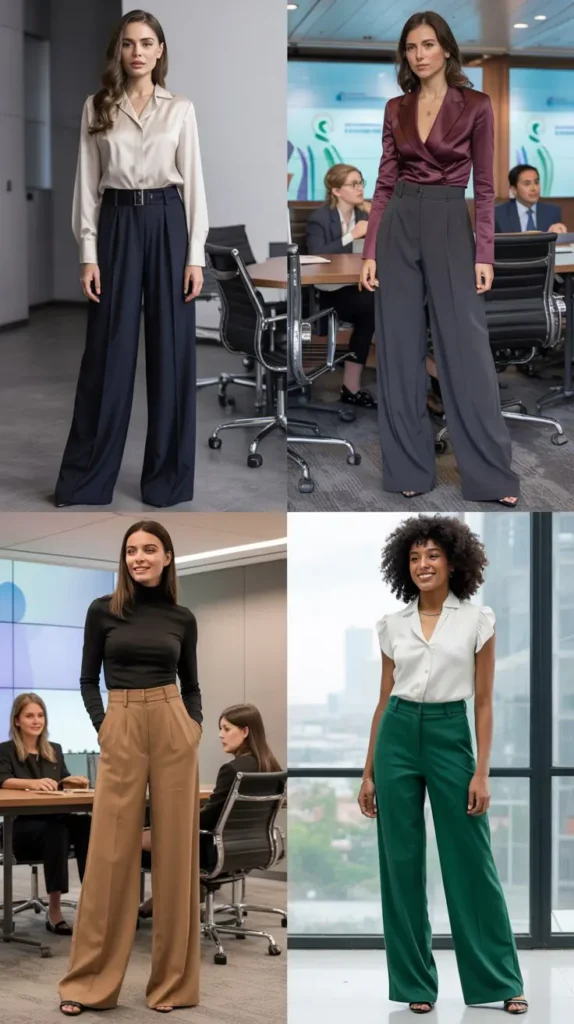 Wide-Leg Pants With Fitted Top