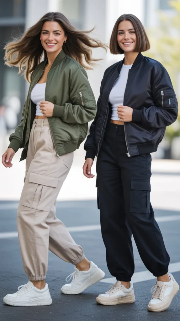 Bomber Jacket With Cargo Pants