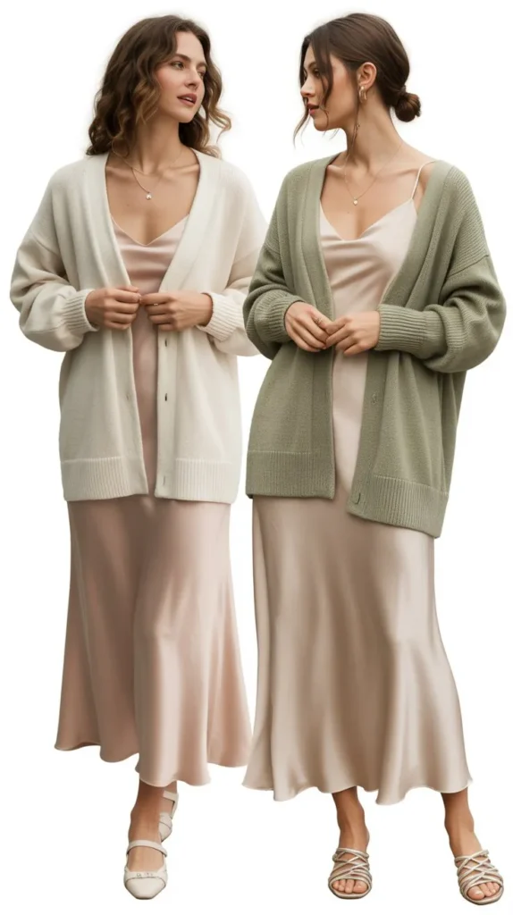 Cardigan Jacket With Slip Dress