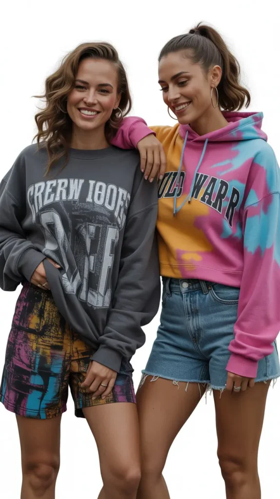 22. Streetwear Sweatshirt With Graphic Shorts