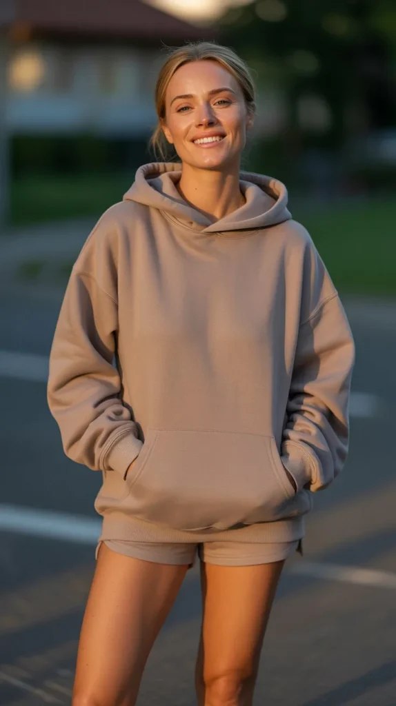 Hoodie With Shorts For Cool Evenings