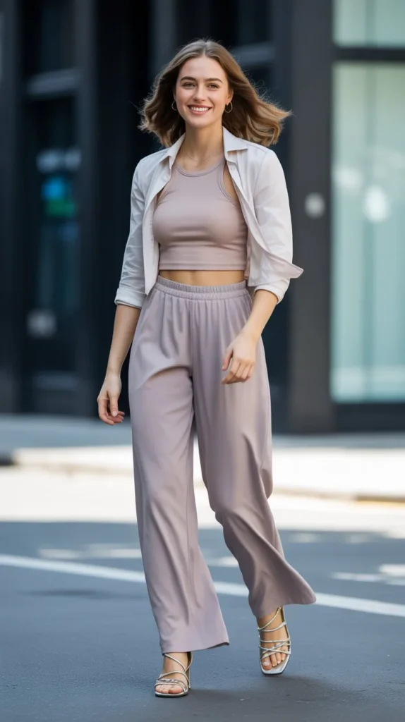 Crop Top with Wide-Leg Pants