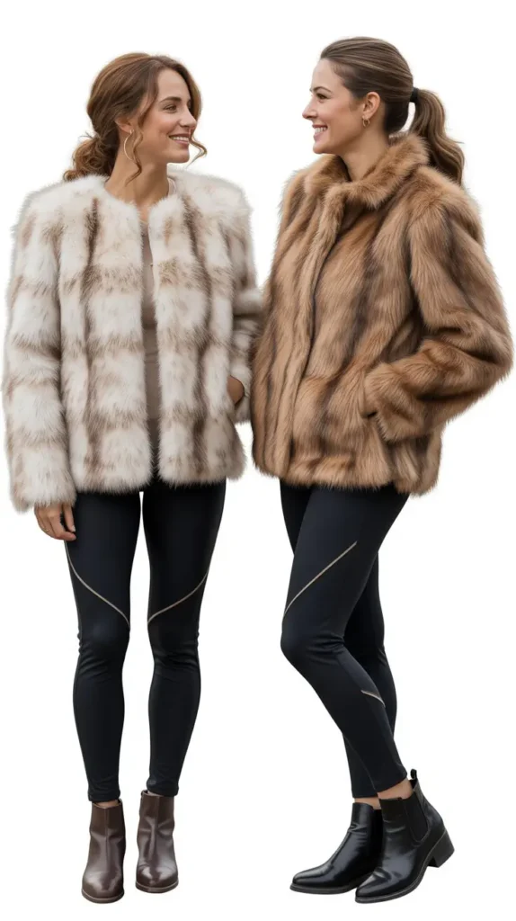 Faux Fur Jacket with Leggings