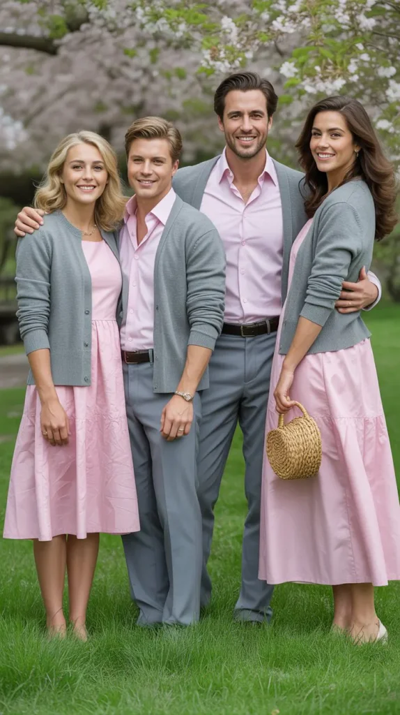  Pink And Grey Family Easter Combination