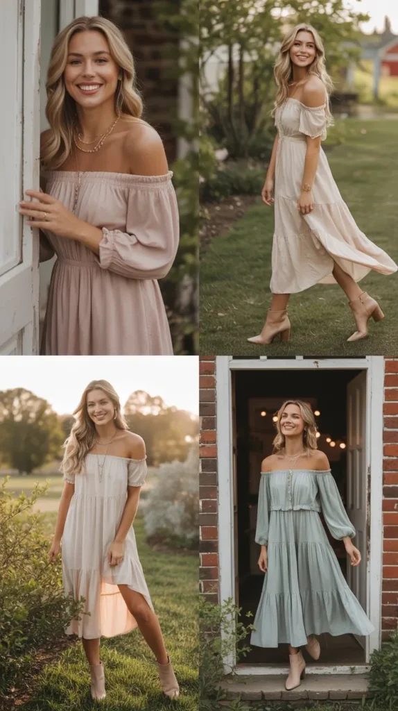 Off-Shoulder Dress Look