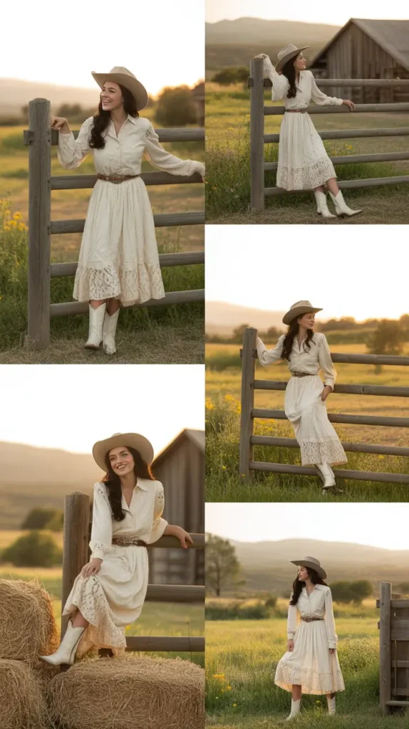 White Lace Western Romance Outfit