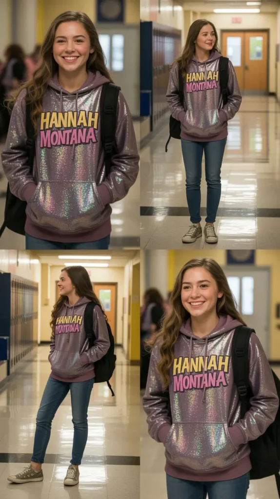 Glitter Hoodie Casual Look