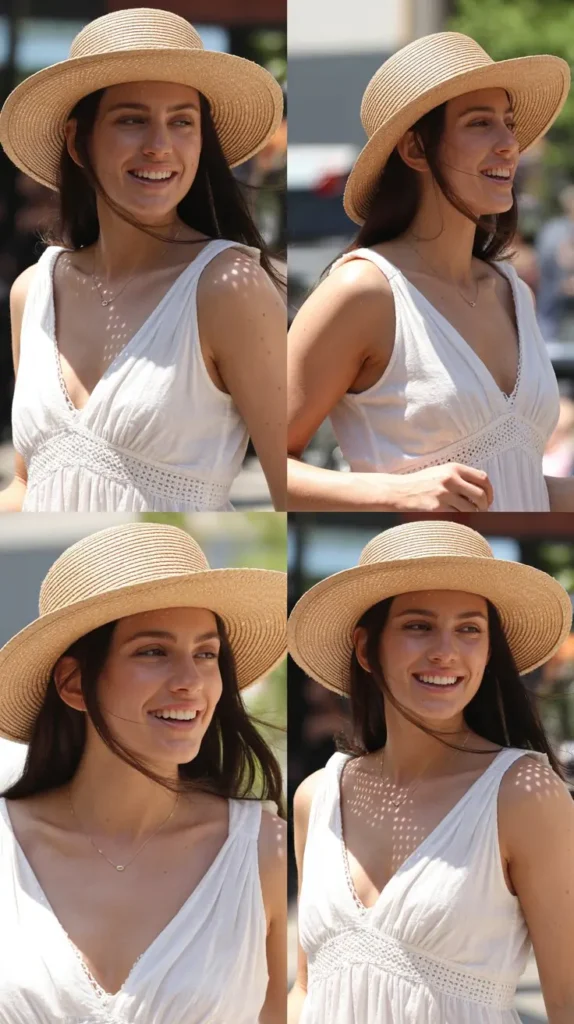 White Summer Dress with Hat