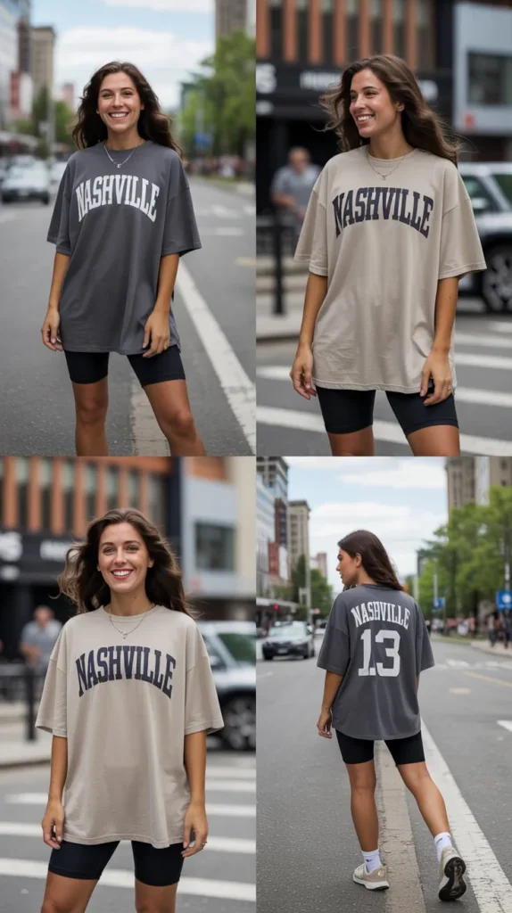 Oversized Shirt with Bike Shorts
