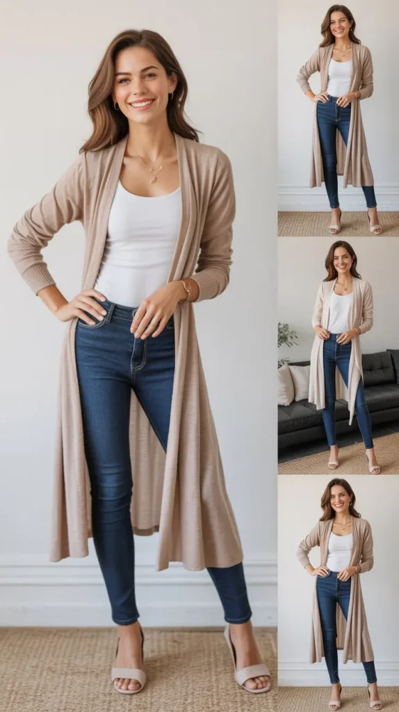 Longline Cardigan with Skinny Jeans