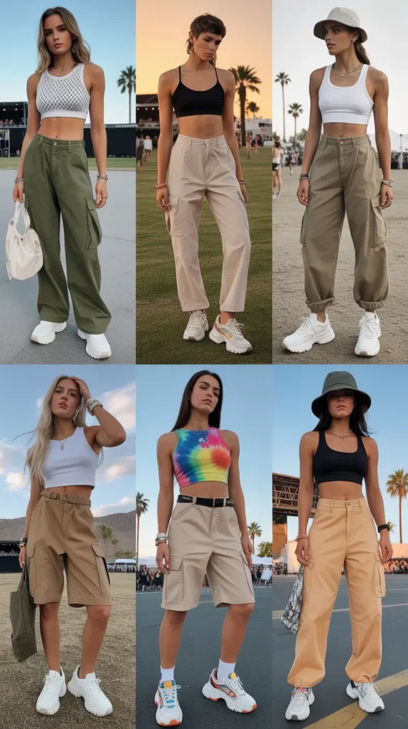  Cargo Pants and Crop Top Outfit