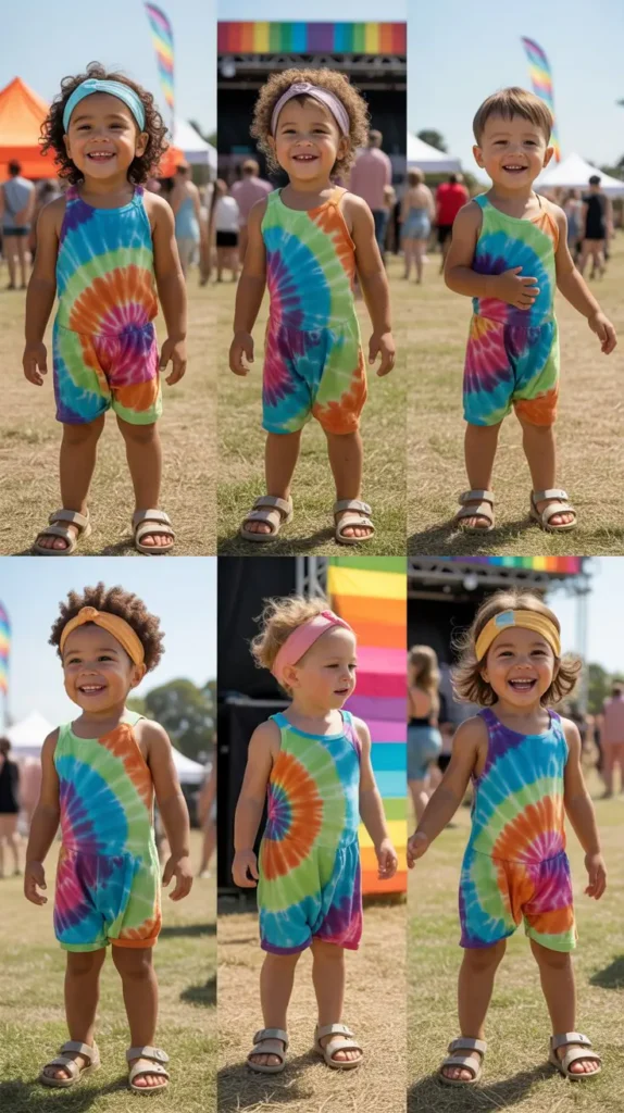Festival Romper in Tie-Dye Print
