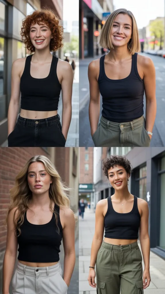 Black Tank Top with Cargo Pants