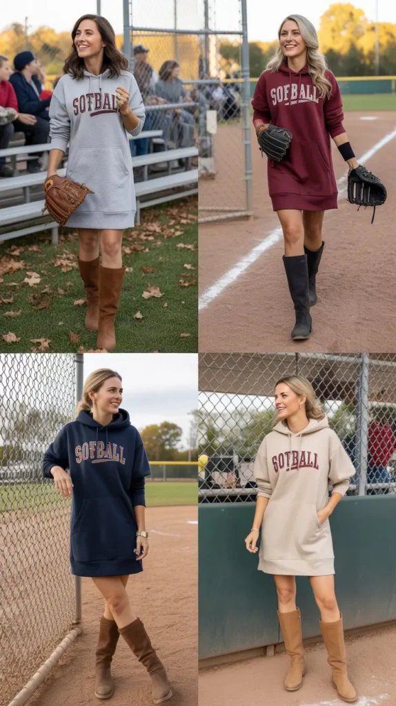 Hoodie Dress With Knee-High Boots