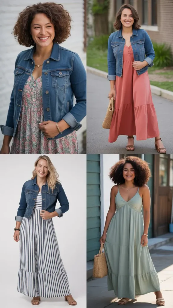 Denim Jacket With Maxi Dress