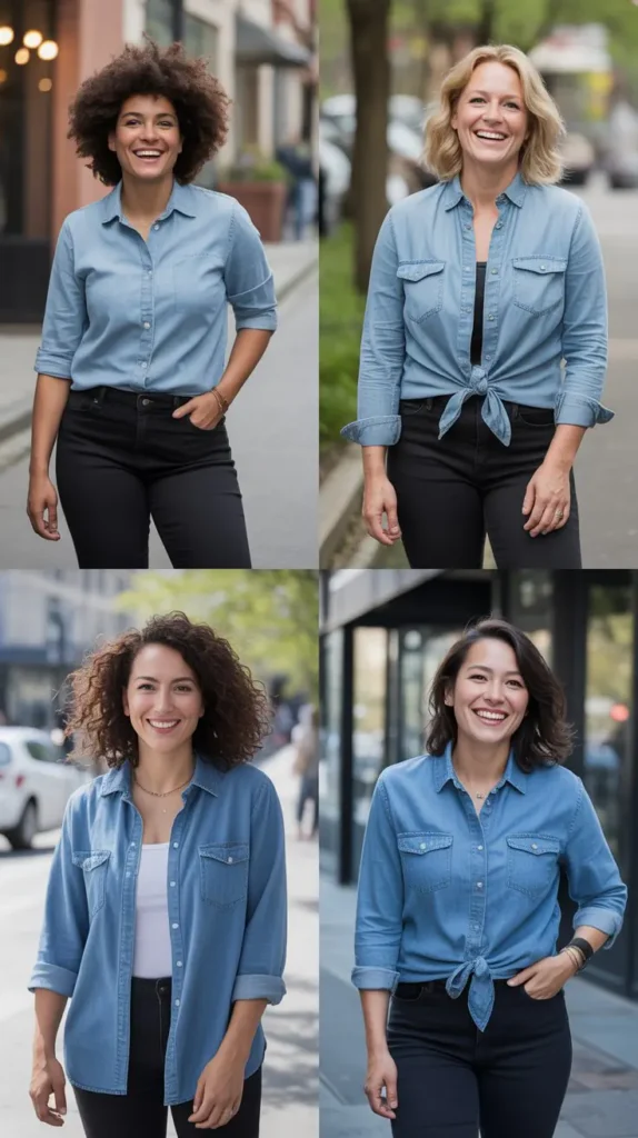 Chambray Shirt With Black Jeans