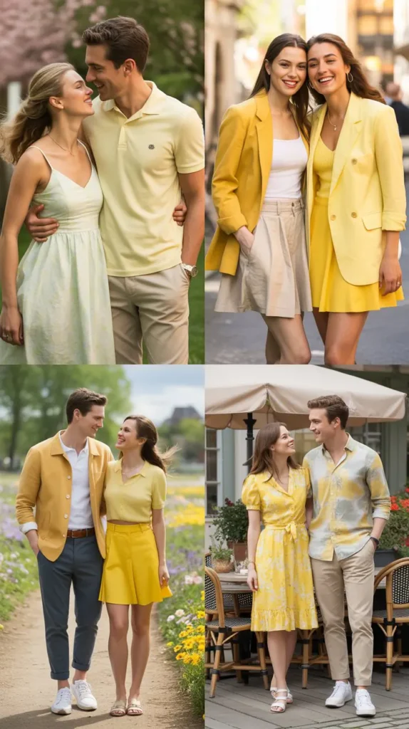 Modern Yellow Easter Couple Looks