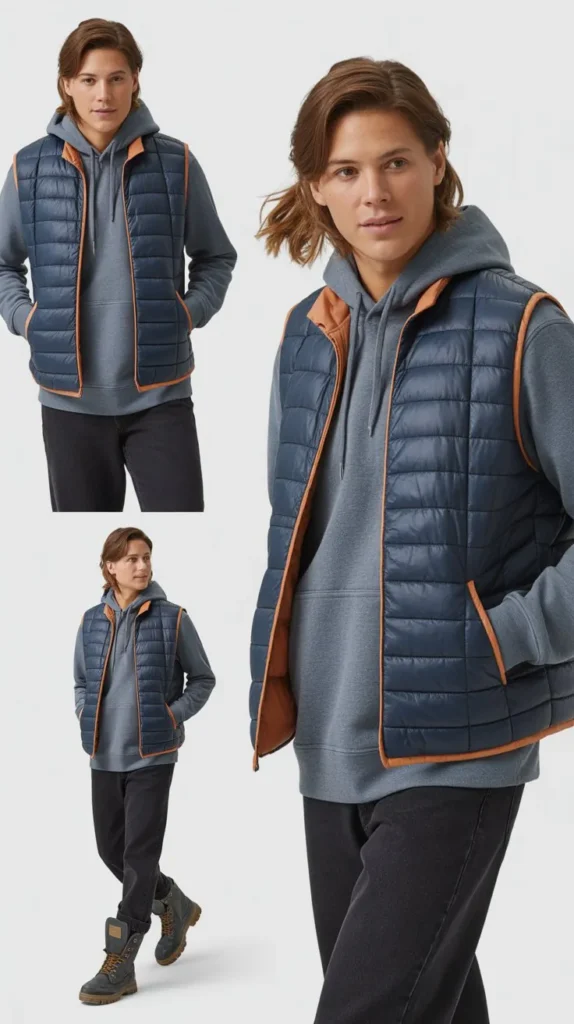 Quilted Vest with Hoodie