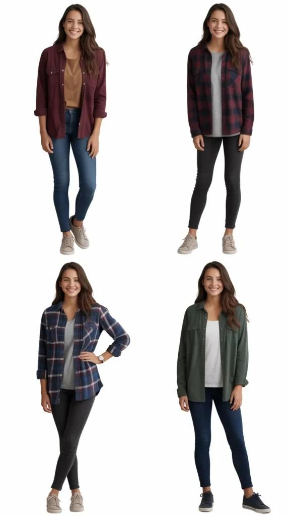 Flannel Shirt with T-Shirt
