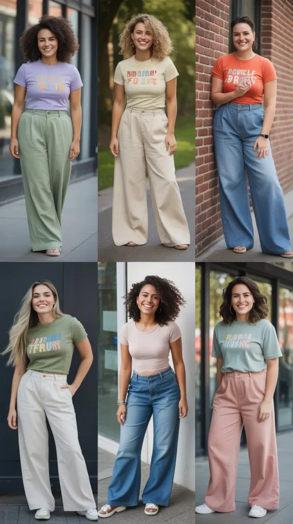 Graphic Tee With Wide-Leg Pants
